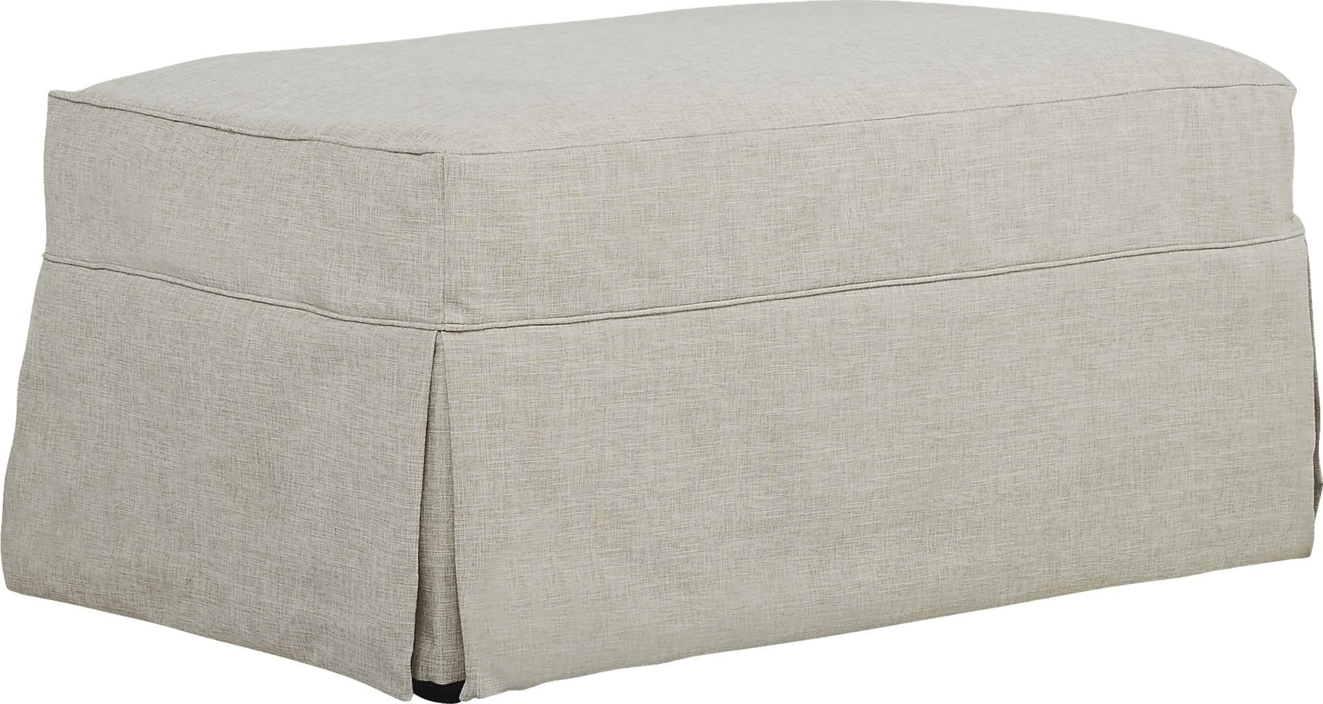 Beachside Walk Linen Textured Slipcover Ottoman - Image 1