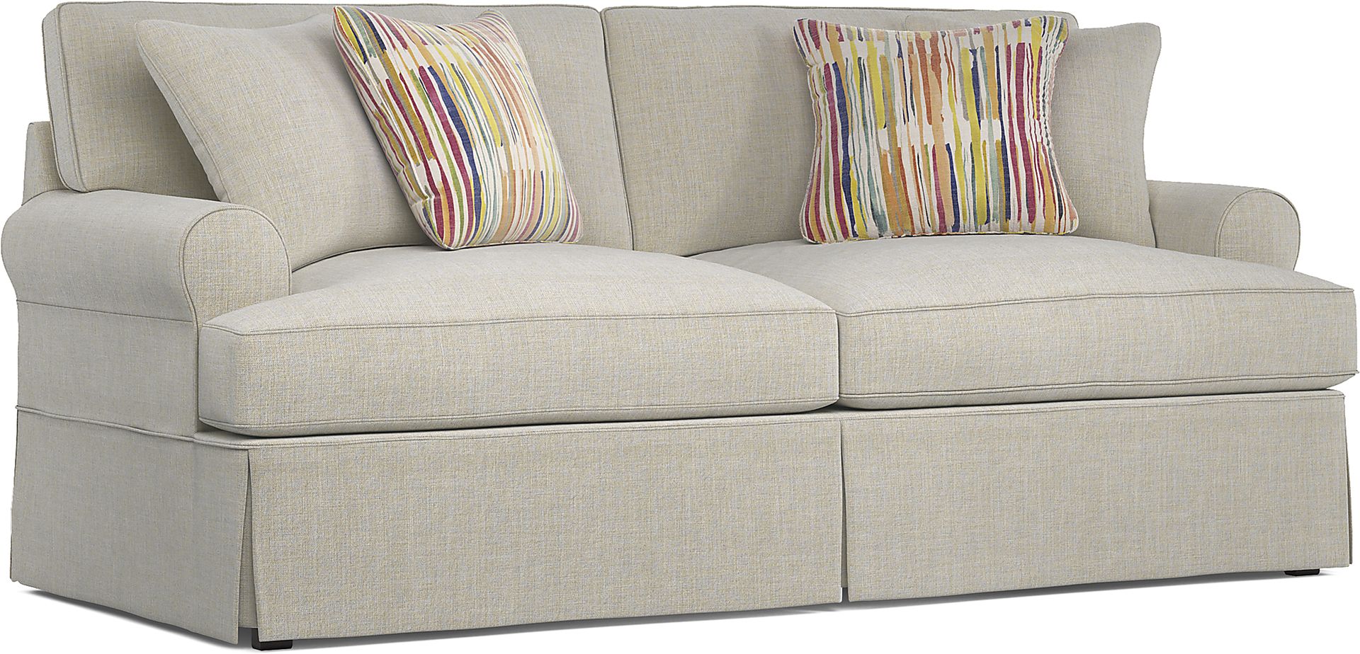Beachside Walk Linen Textured Slipcover 8 Pc Living Room with Sleeper Sofa - Image 4