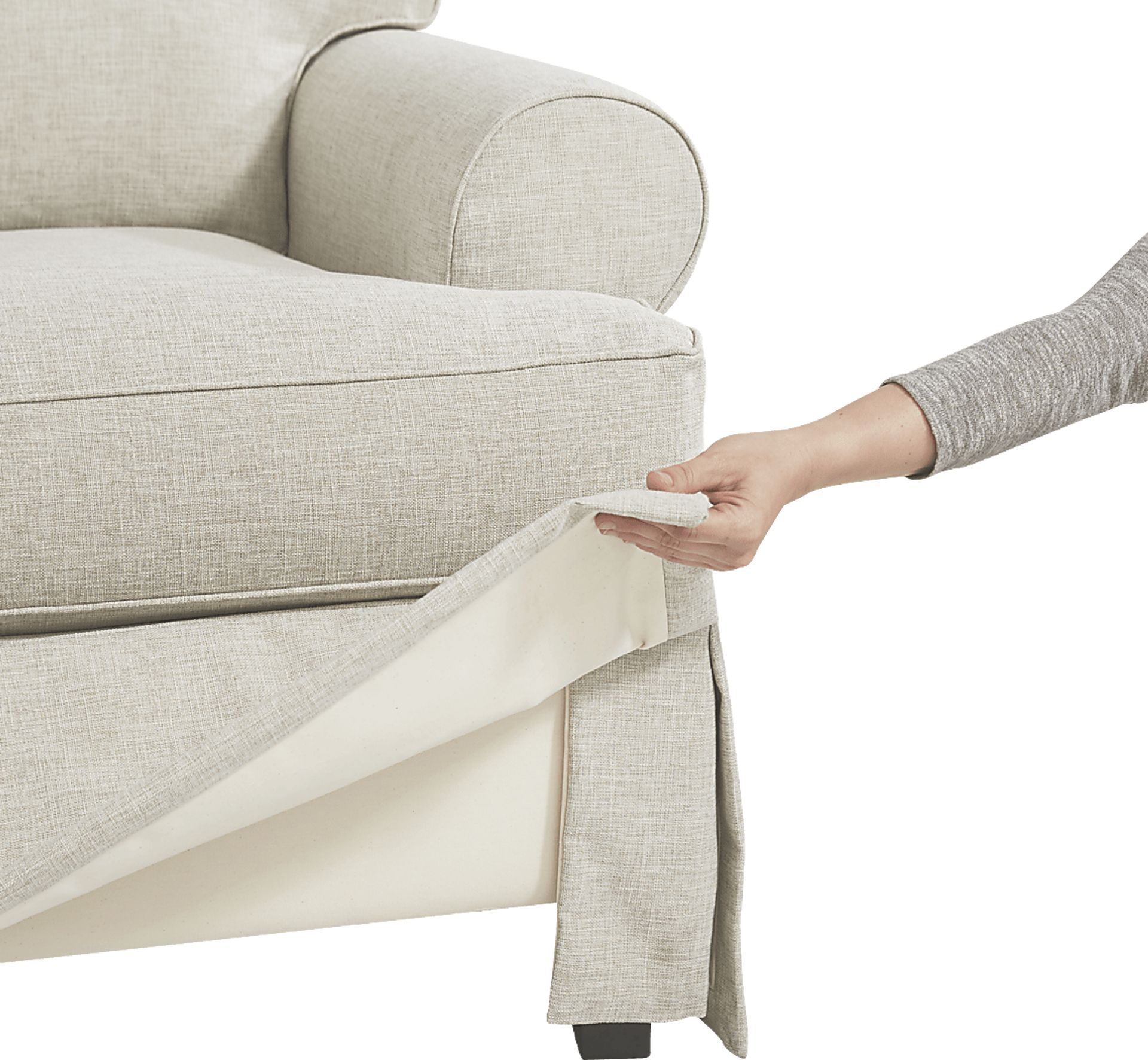 Beachside Walk Linen Textured Slipcover Sofa - Image 3