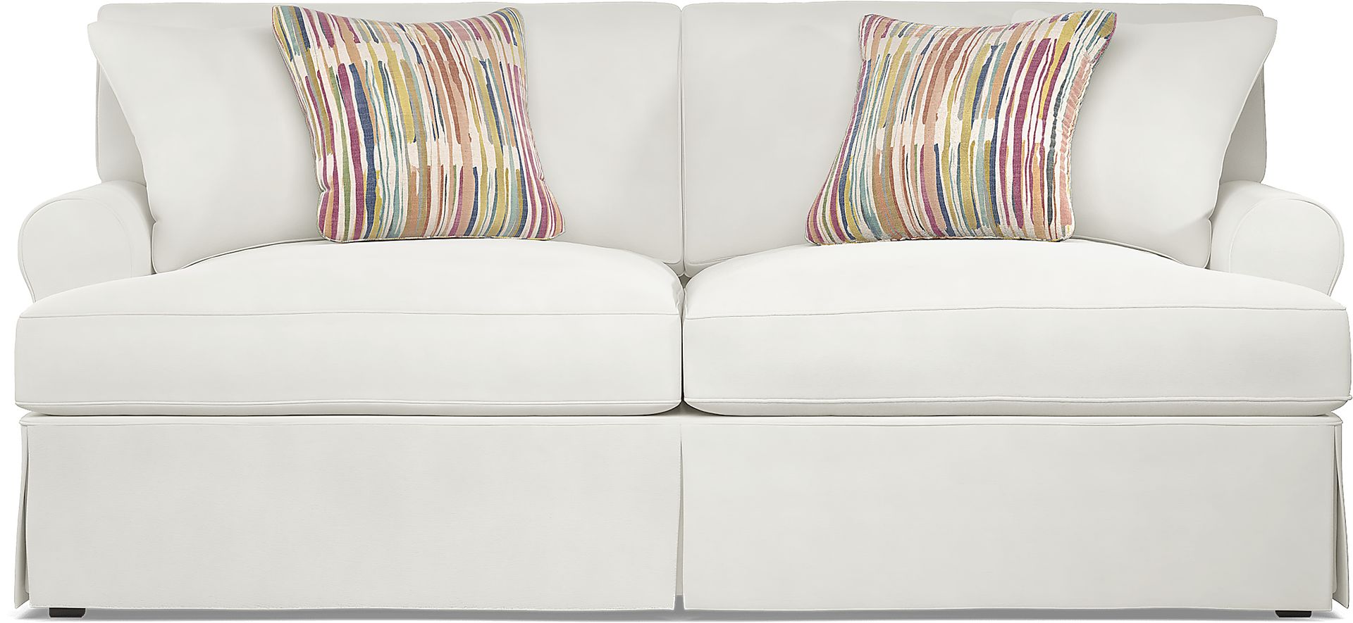 Beachside Walk White Denim Slipcover Sofa - Image 1