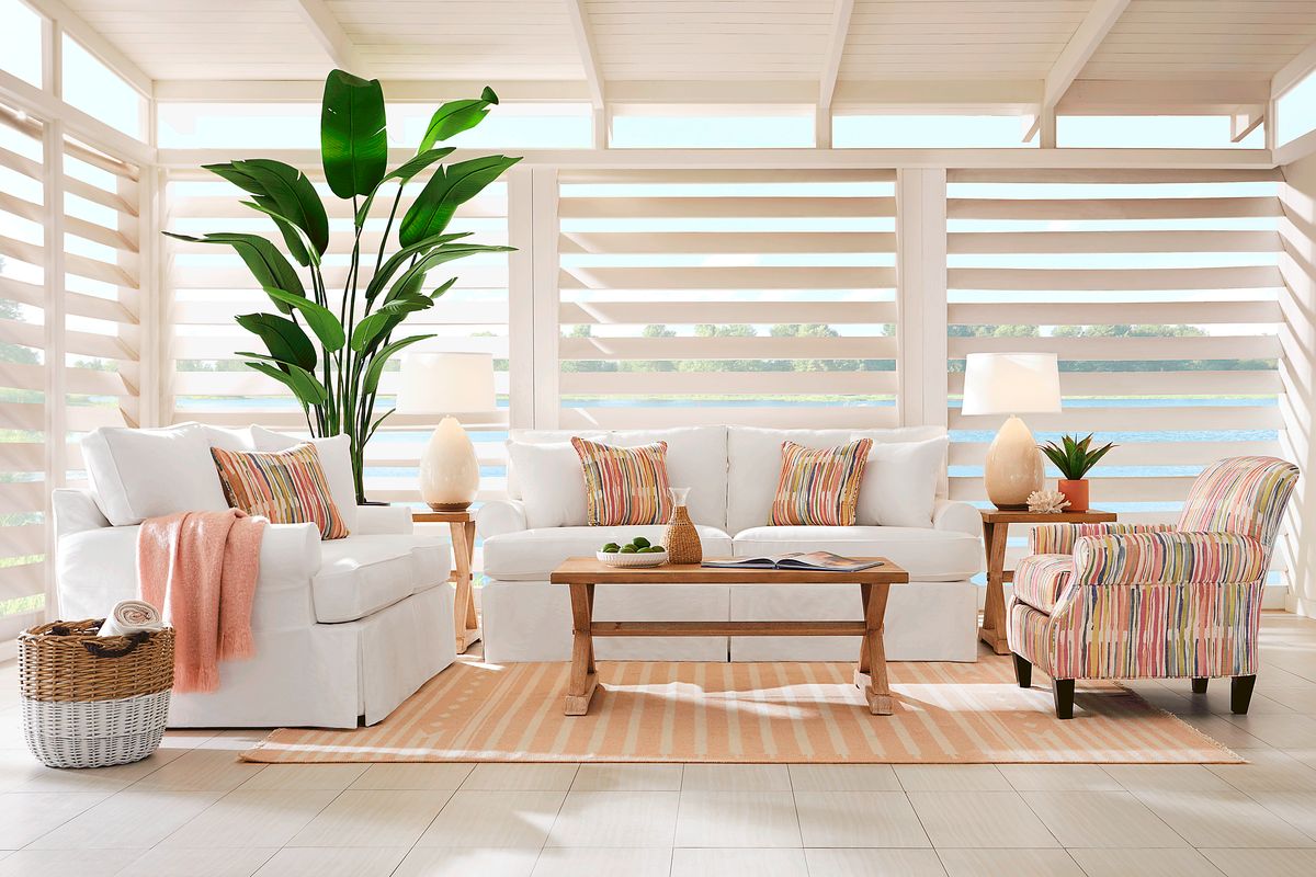 Beachside Walk White Sofa