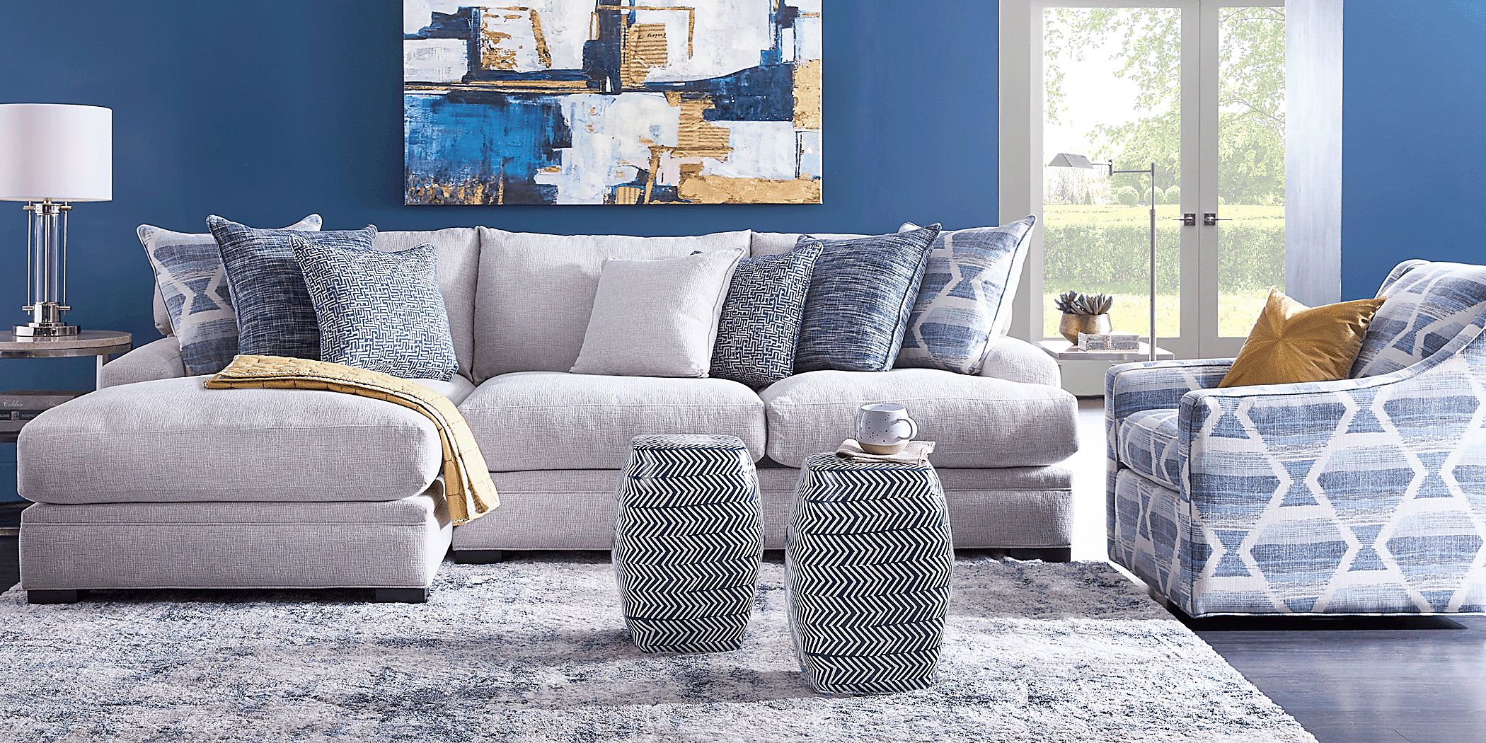 Cindy Crawford Home Bedford Park Ivory 2 Pc Sectional Rooms To Go