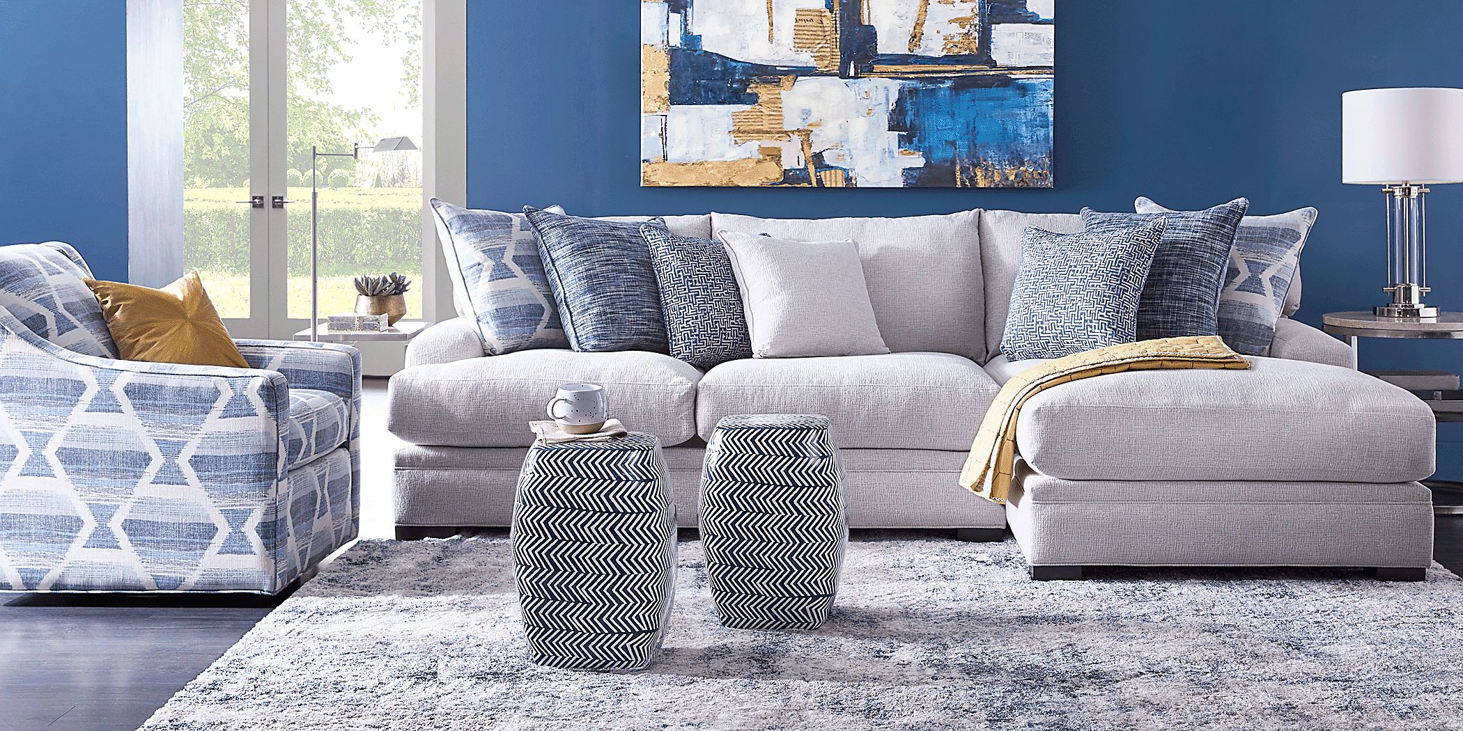 Cindy Crawford Home Bedford Park Ivory 2 Pc Sectional Rooms To Go