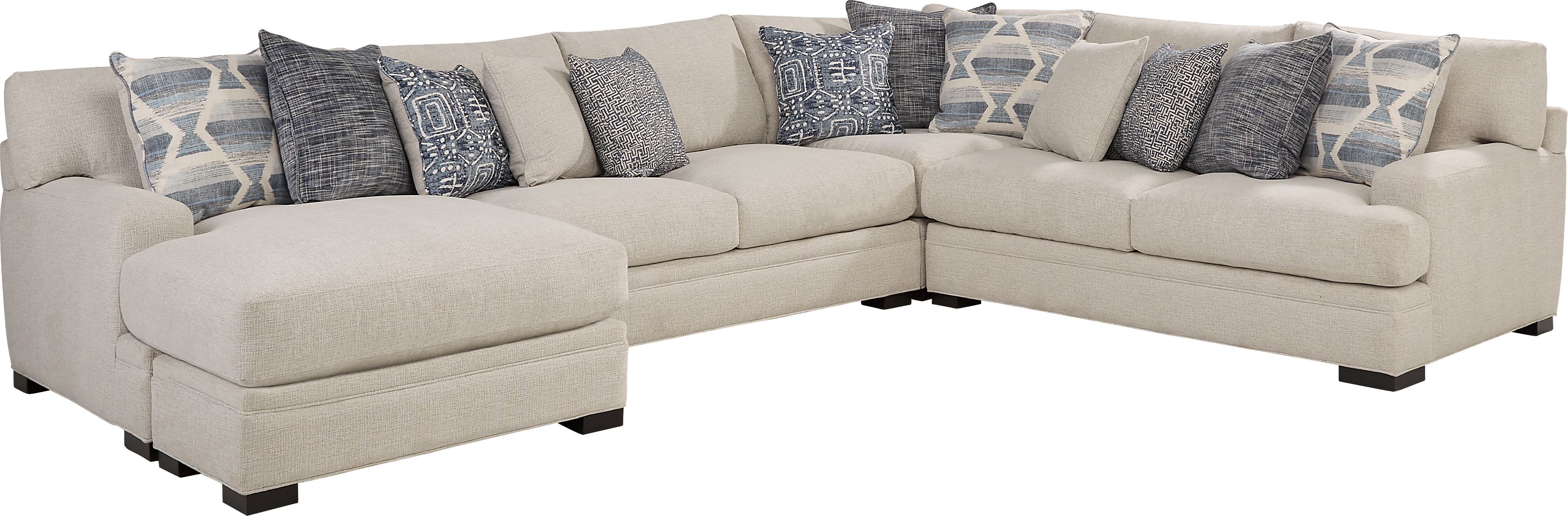 3 pc left arm chaise sectional