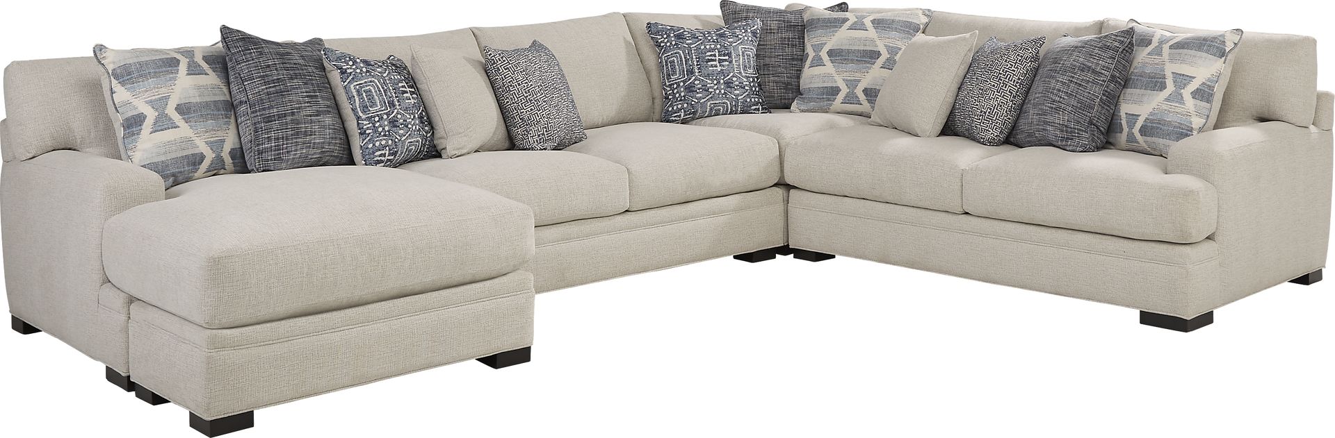 Bedford Park Ivory 3 Pc Sectional with Chaise - Image 1