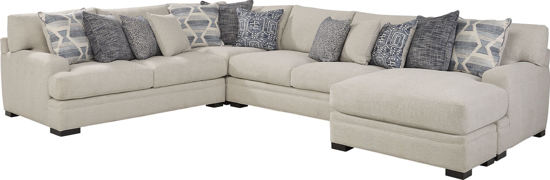 Bedford Park Ivory 3 Pc Sectional with Chaise - Image 1