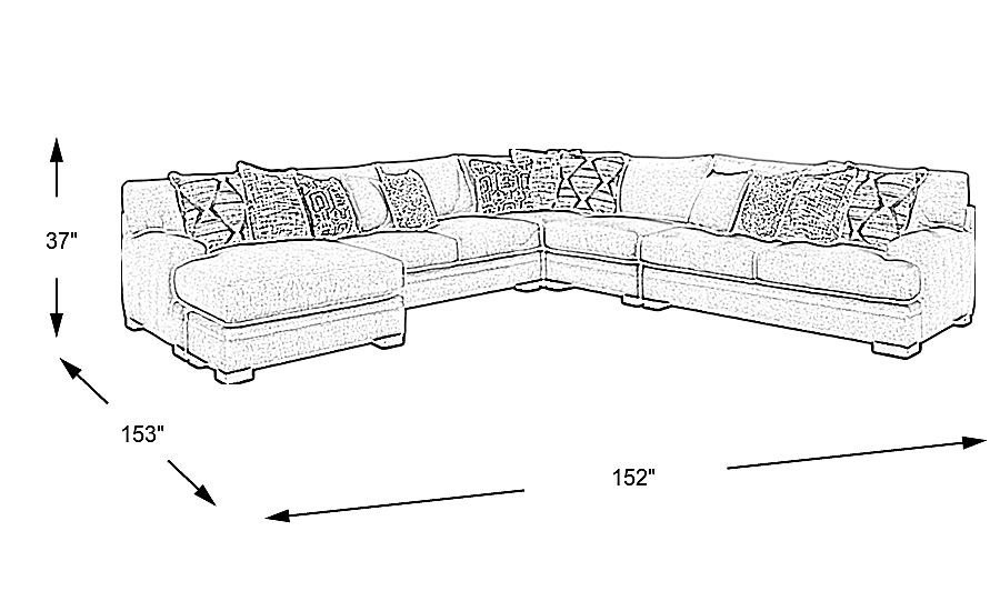 Cindy Crawford Home Bedford Park Ivory 4 Pc Sectional with Chaise ...