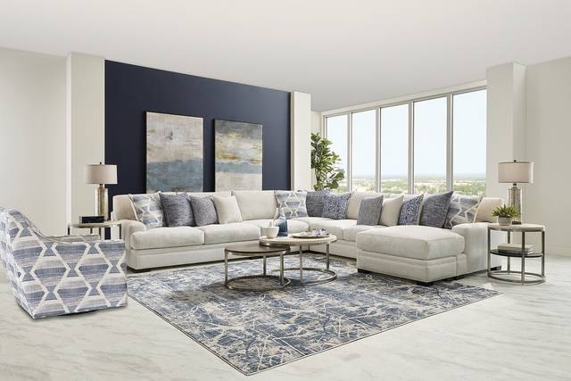 Bedford Park Ivory 4 Pc Sectional with Chaise - Thumbnail - Image 2