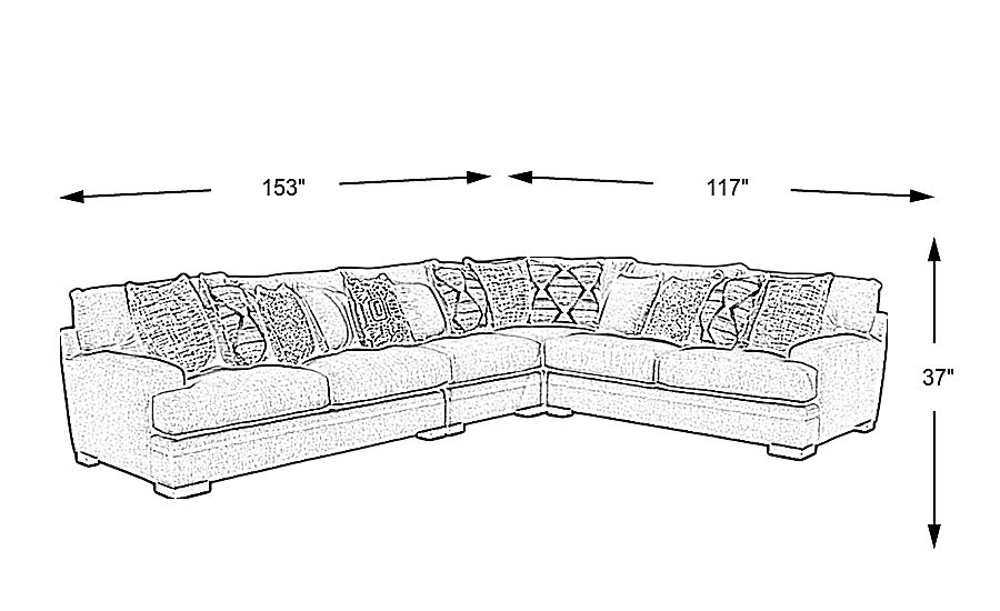 Cindy Crawford Home Bedford Park Ivory 4 Pc Sectional - Rooms To Go