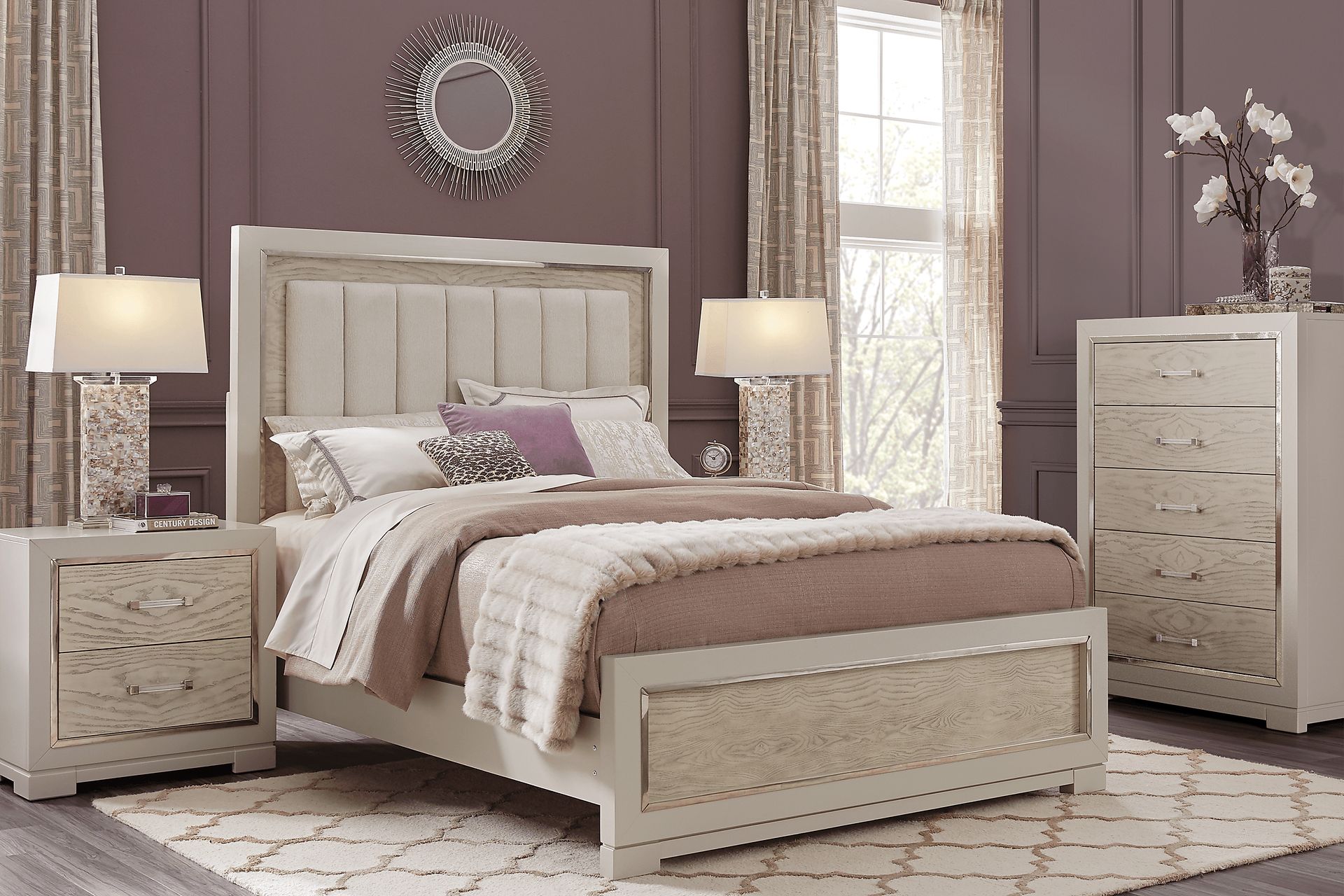 Cindy Crawford Home Bel Air Ivory 3 Pc King Panel Bed - Image 2