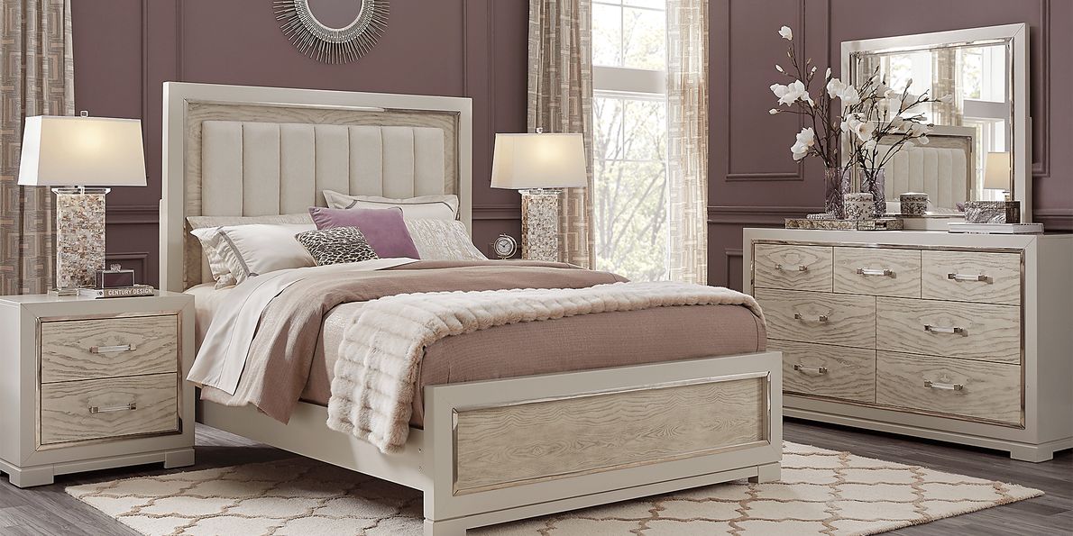 Cindy Crawford Home Bel Air Ivory 5 Pc Queen Panel Bedroom