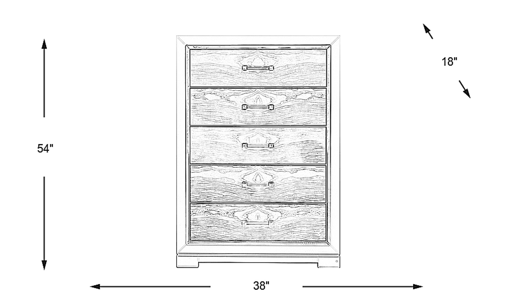 Dimension Image. Please refer to the Dimension Tab on this page for dimension details.