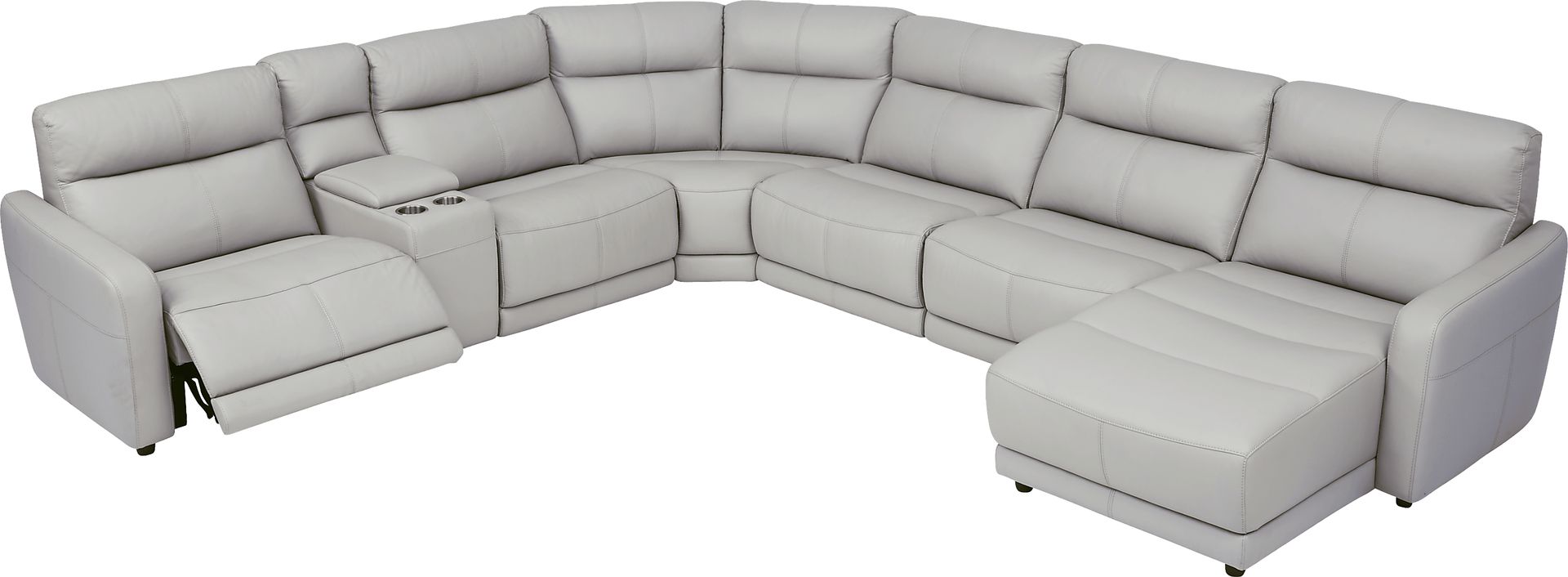Bella Terrace Dove Gray 7 Pc Power Reclining Sectional - Image 3