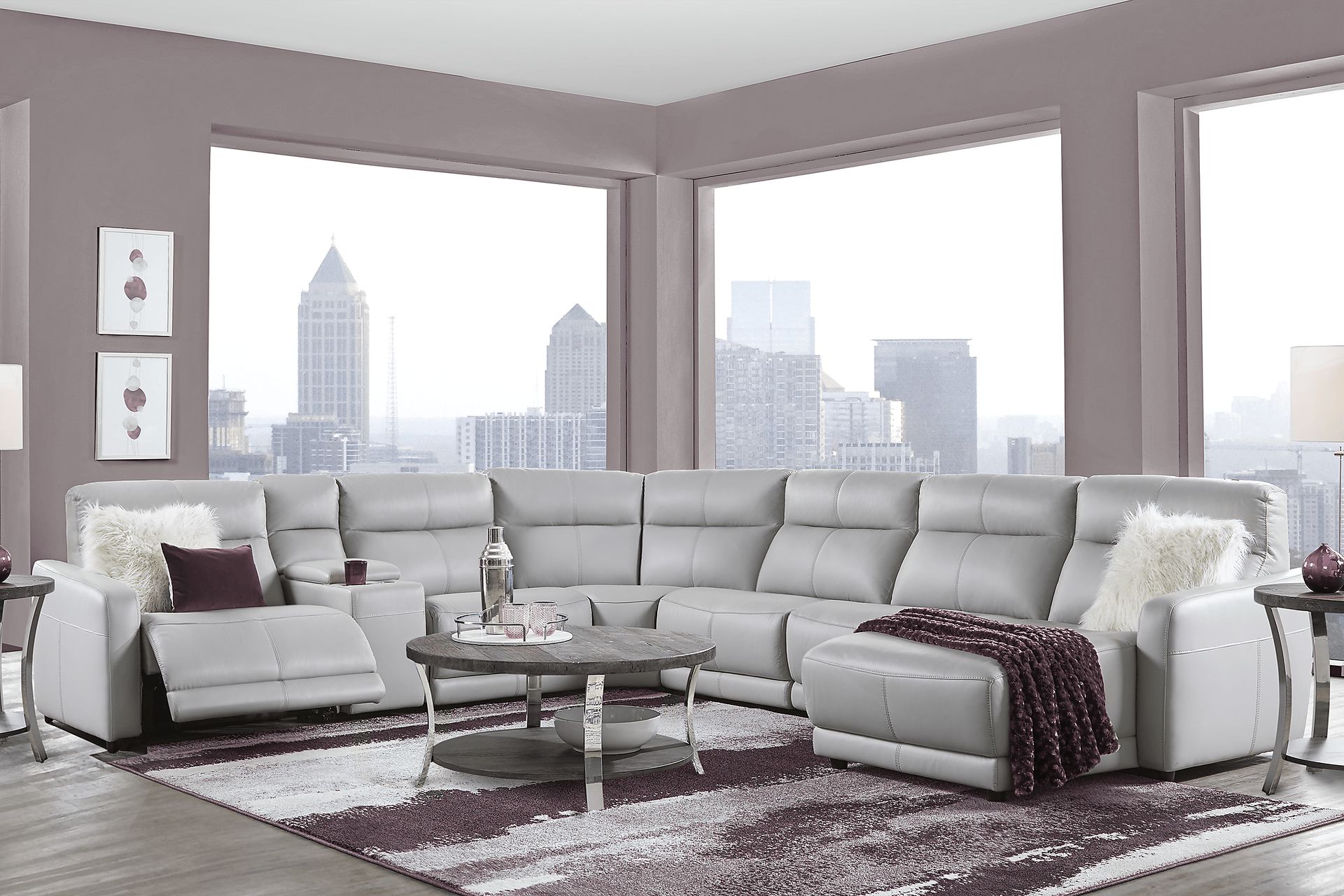 Bella Terrace Dove Gray 7 Pc Power Reclining Sectional - Image 2