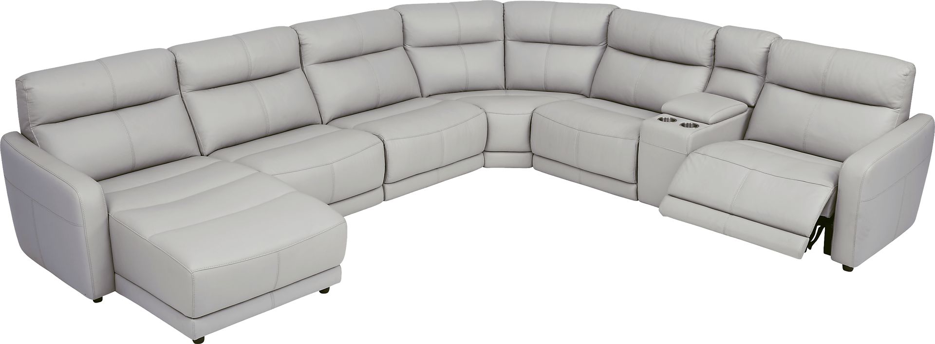 Bella Terrace Dove Gray 7 Pc Power Reclining Sectional - Image 3