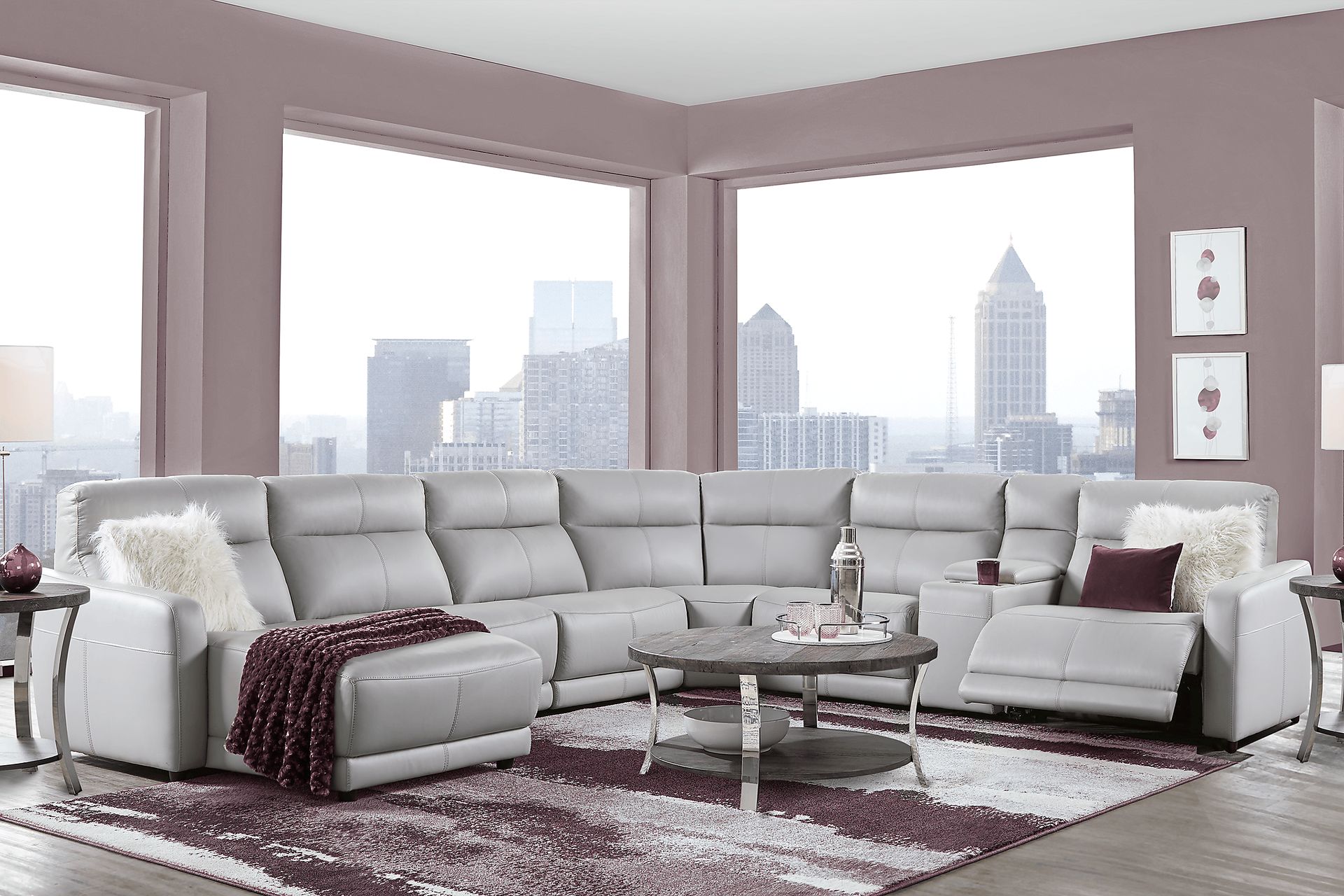 Bella Terrace Dove Gray 7 Pc Power Reclining Sectional - Image 2