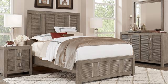 Cindy Crawford Home Belle Haven Gray 3 Pc Queen Panel Bed - Thumbnail - Image 2
