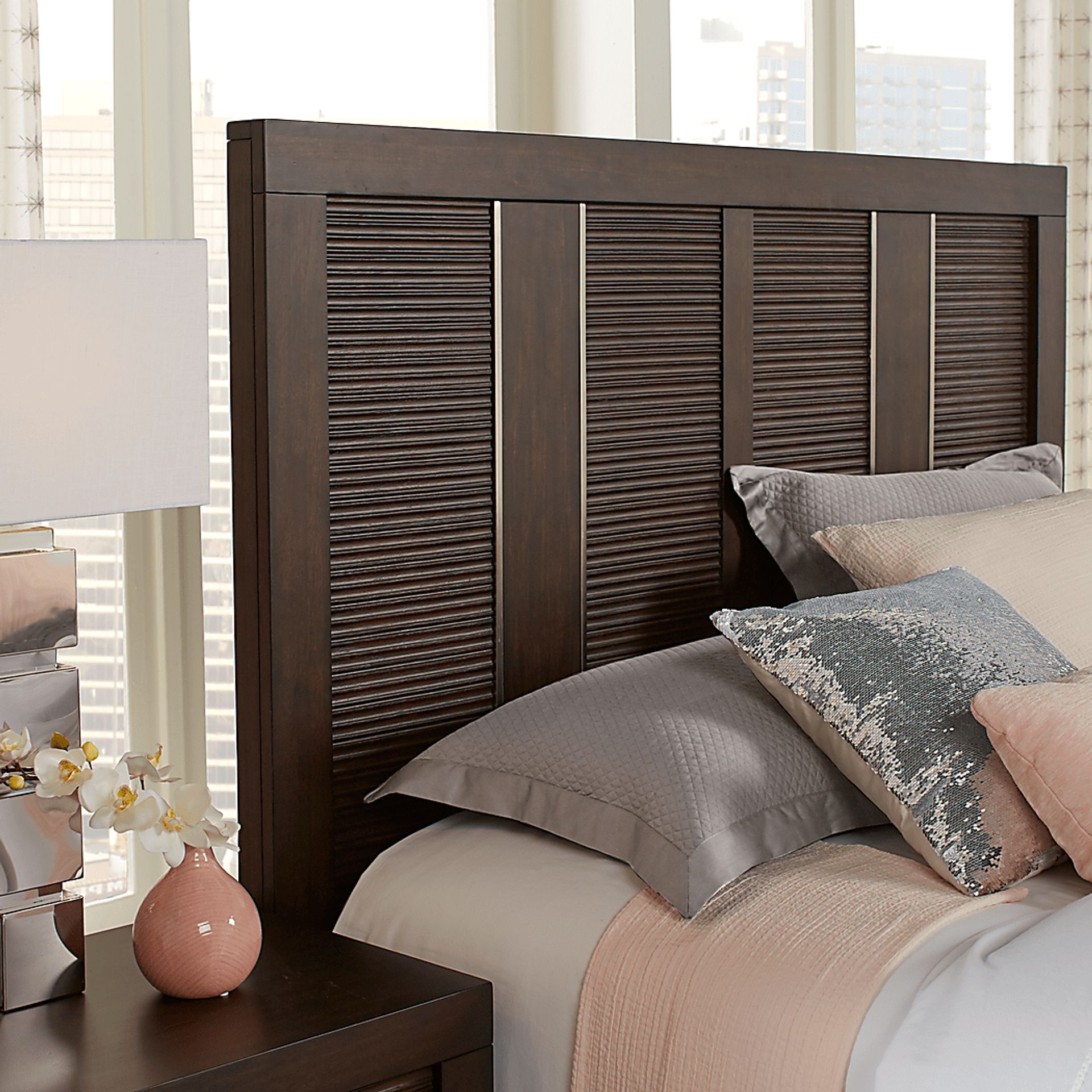 Cindy Crawford Home Belle Haven Merlot 3 Pc King Panel Bed - Image 2