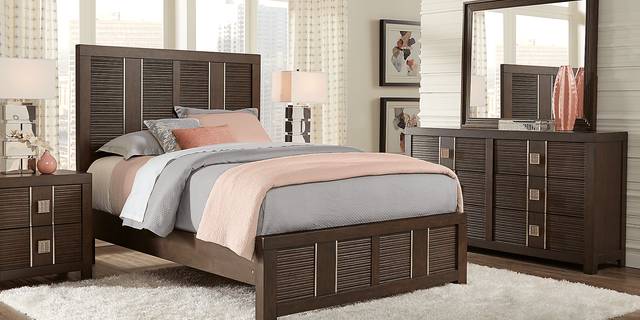 Cindy Crawford Home Belle Haven Merlot 8 Pc King Panel Bedroom - Thumbnail - Image 1