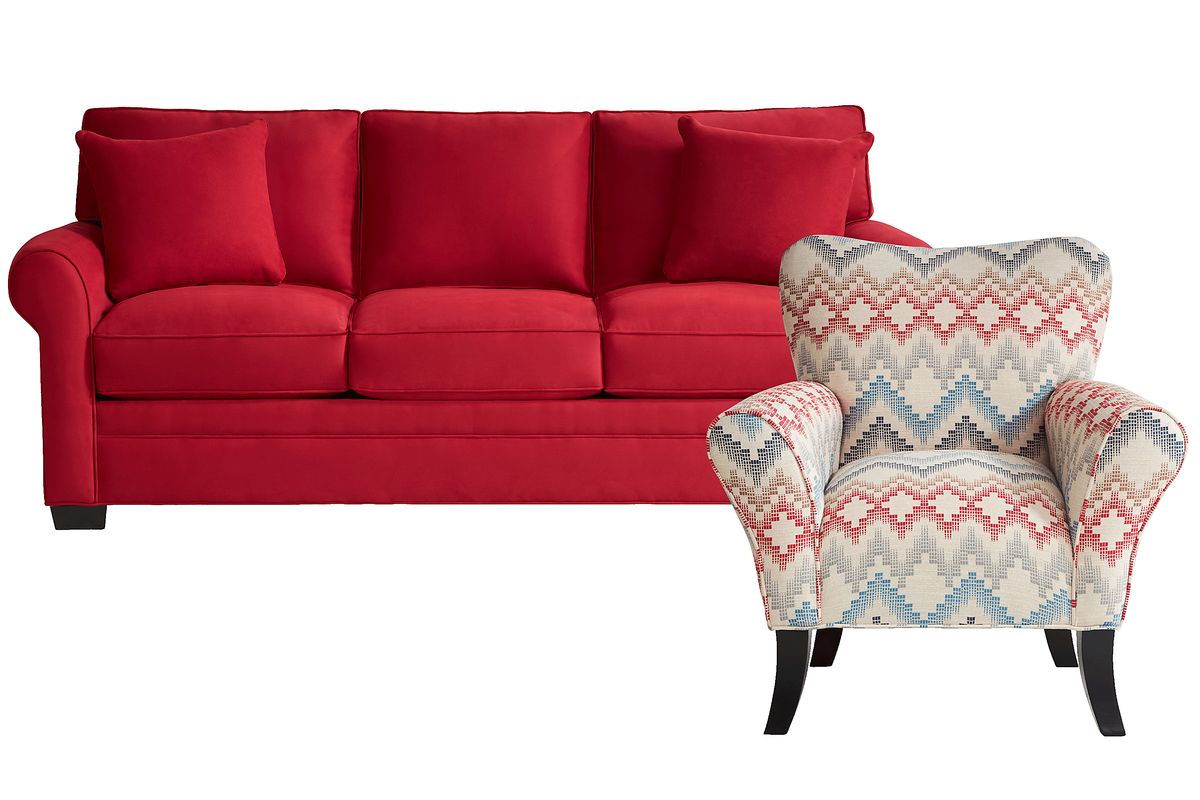 Cindy Crawford Bellingham 2 Pc Cardinal Red Microfiber Living Room Set