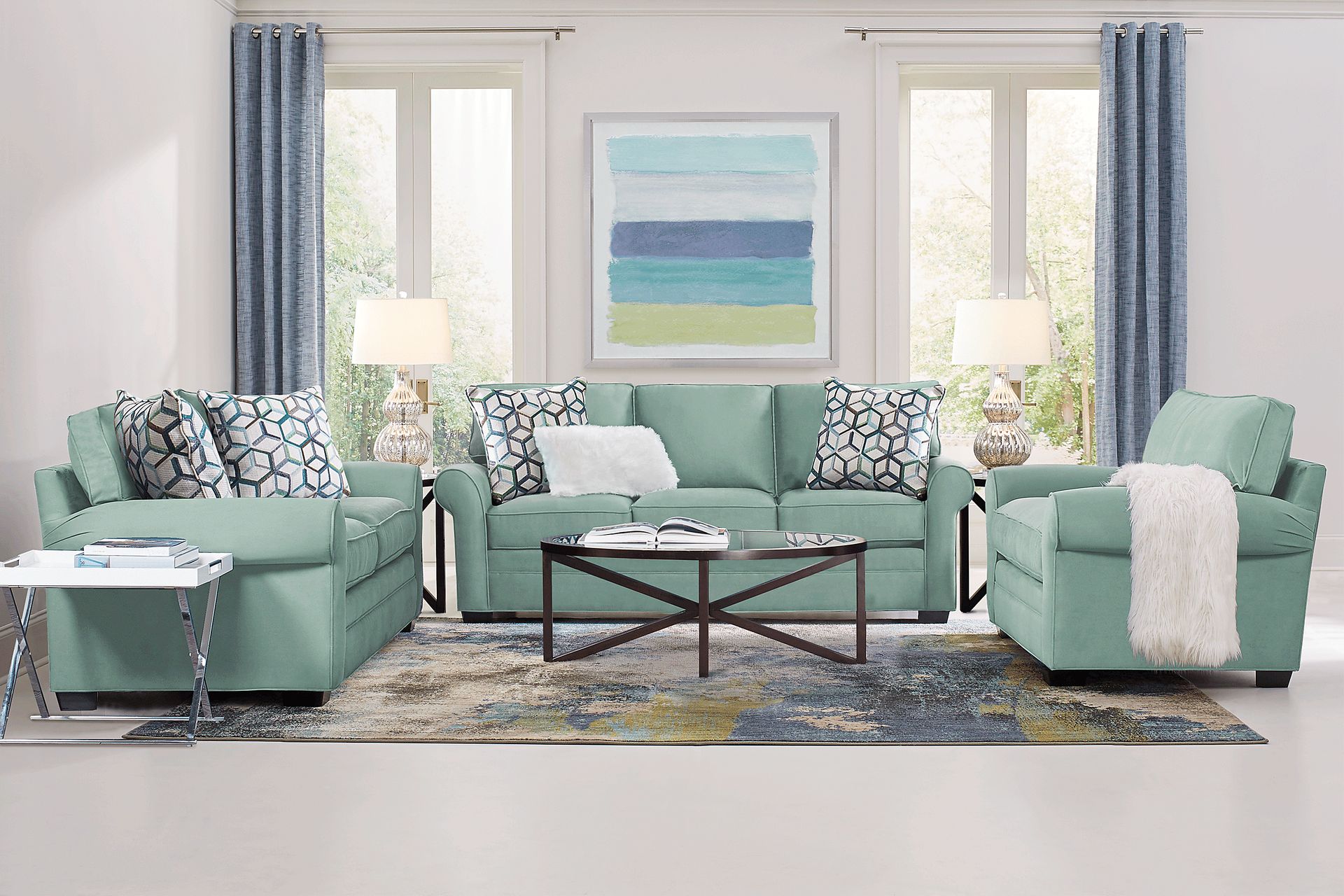 Cindy Crawford Home Bellingham Basil Microfiber Chair - Image 2