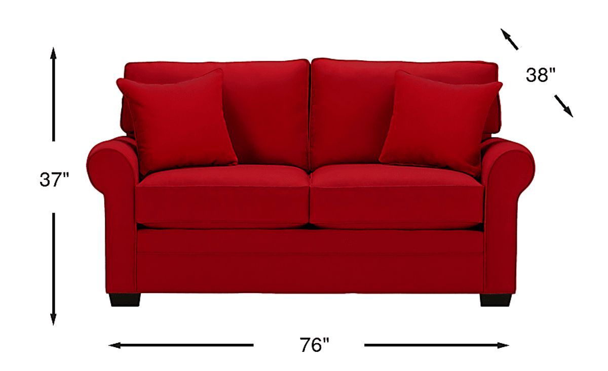 Cindy Crawford Bellingham Cardinal Red Microfiber Loveseat | Rooms