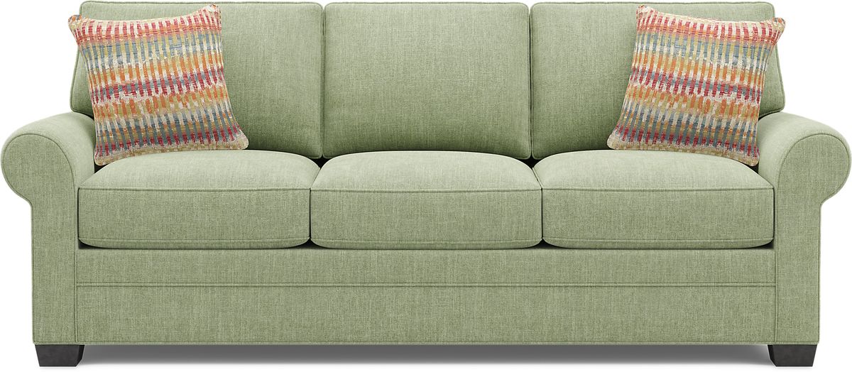 Cindy Crawford Bellingham Celadon Green Chenille Fabric Premium Sleeper Sofa