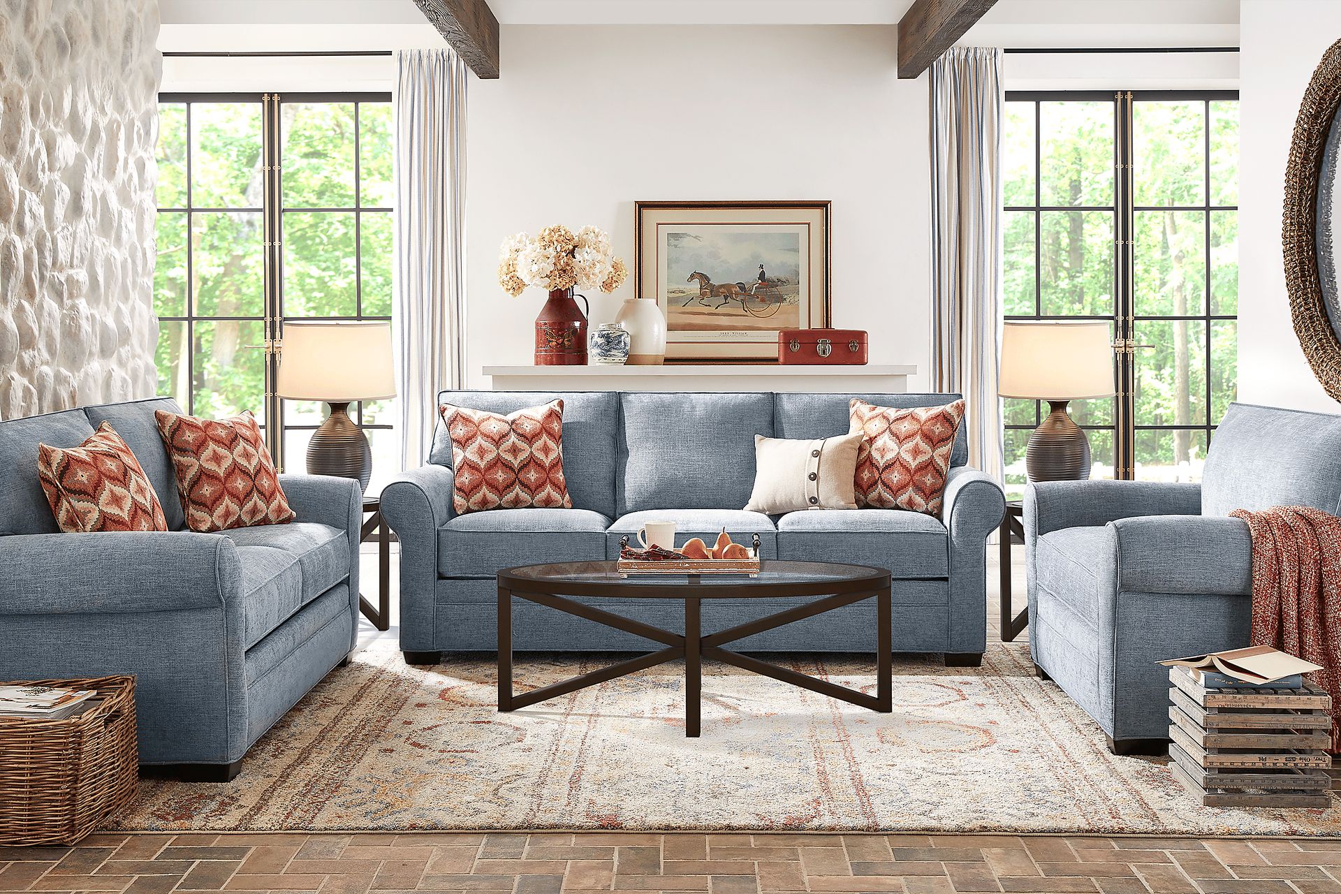 Bellingham Chambray Chenille 5 Pc Living Room - Image 1