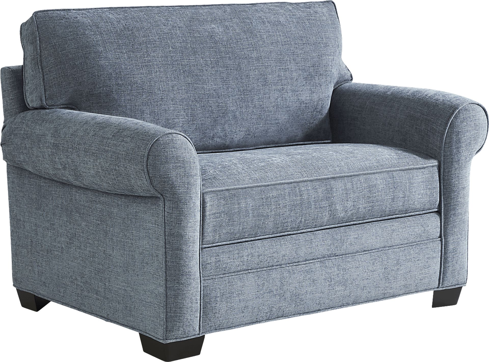 Cindy Crawford Bellingham Chambray Blue Chenille Fabric Premium Sleeper Chair Rooms to Go