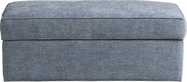Bellingham Chambray Textured Chenille Storage Ottoman - Thumbnail - Image 2