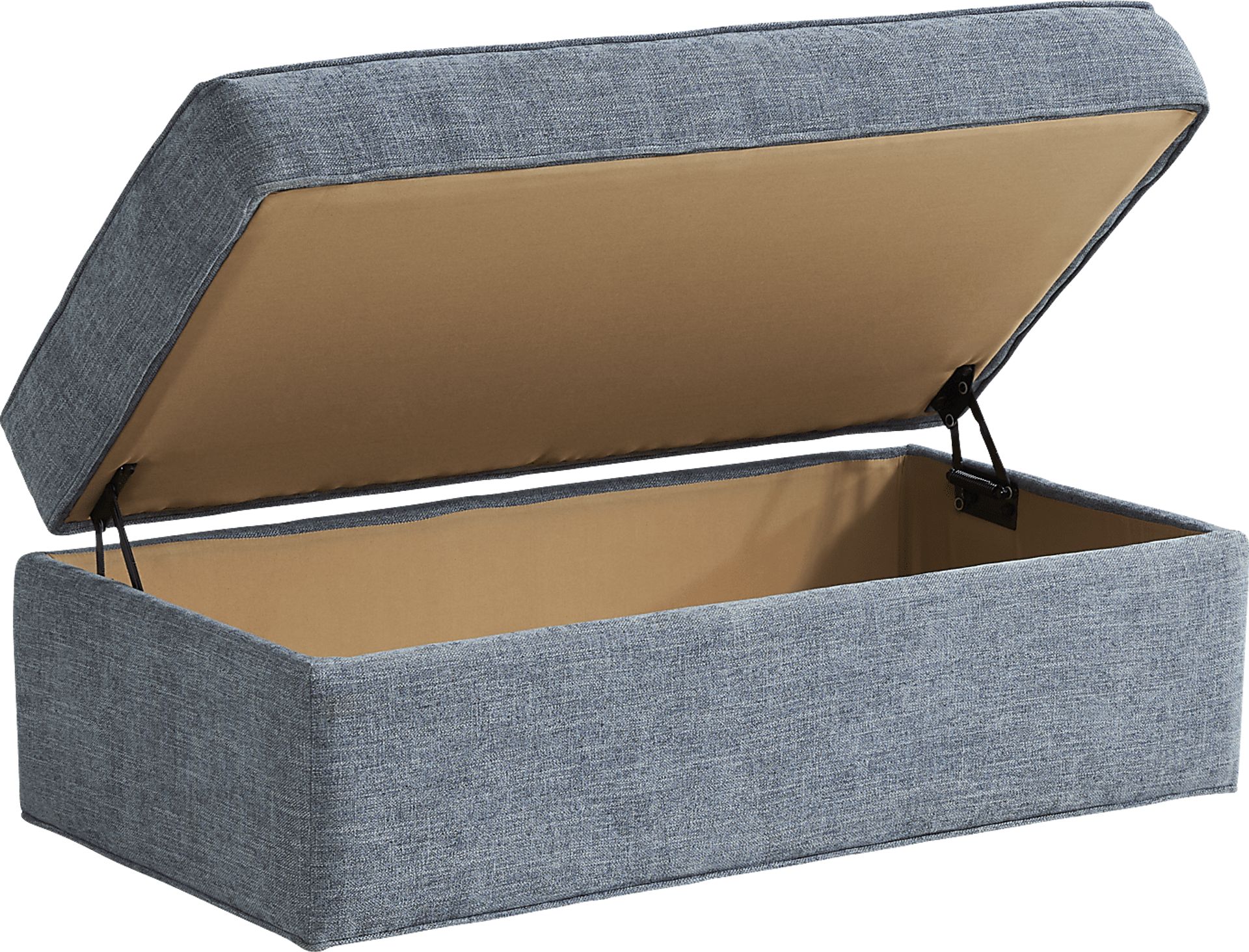 Bellingham Chambray Textured Chenille Storage Ottoman - Image 3