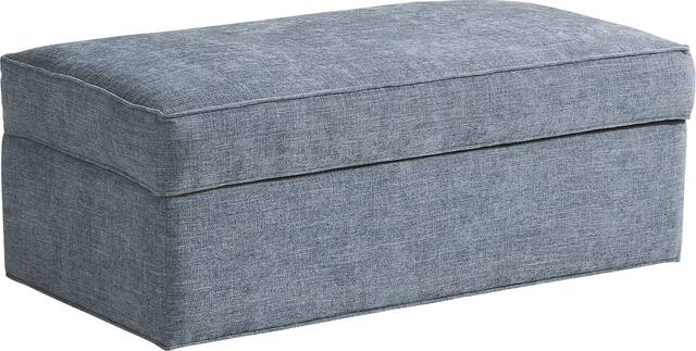 Bellingham Chambray Textured Chenille Storage Ottoman - Thumbnail - Image 1