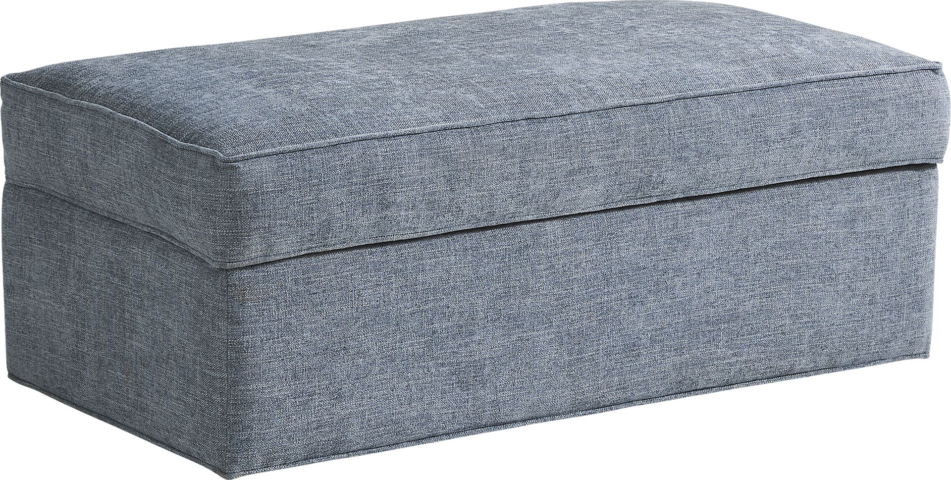 Bellingham Chambray Textured Chenille Storage Ottoman - Image 1