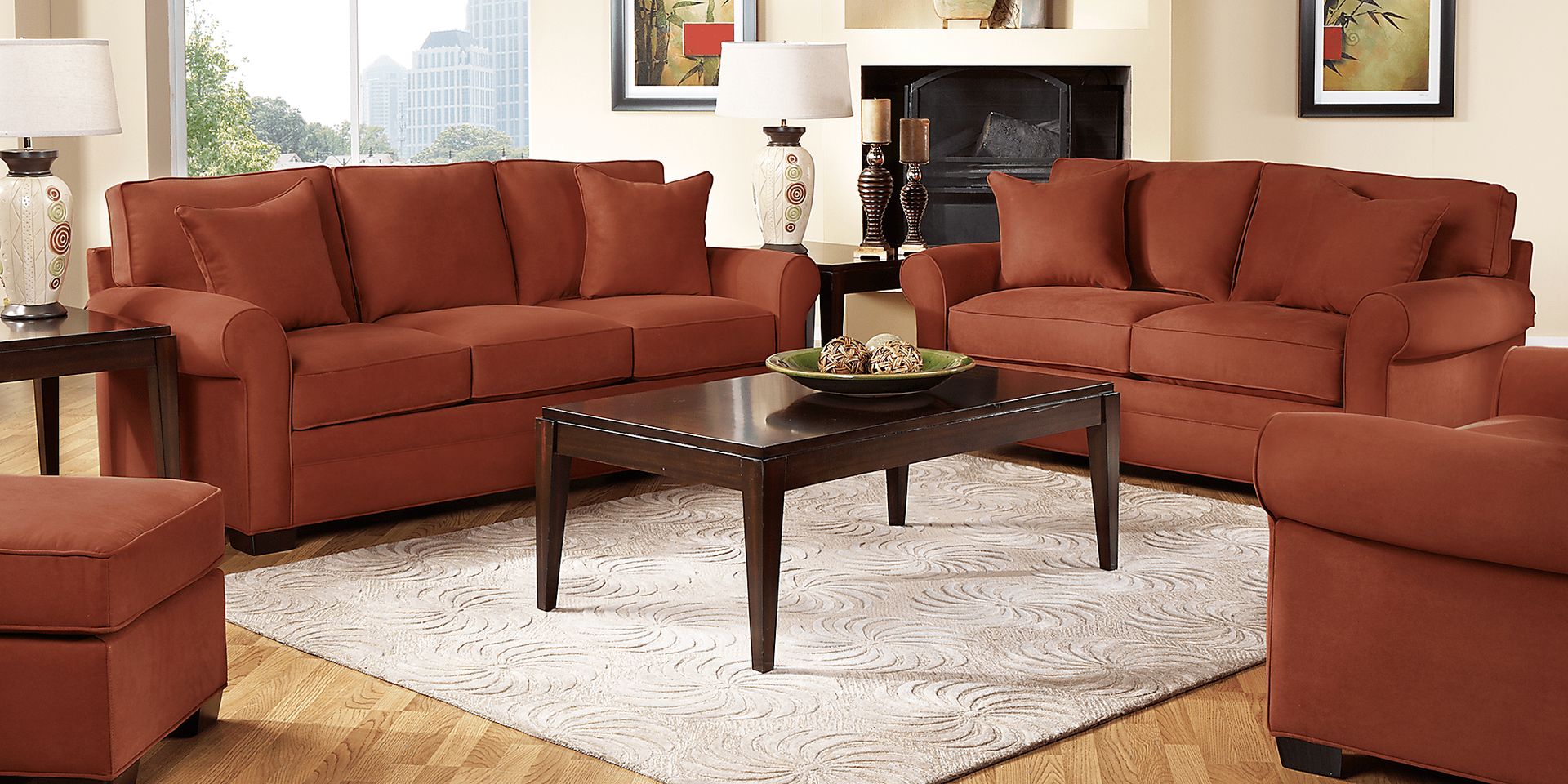 Cindy Crawford Home Bellingham Copper 7 Pc Living Room - Image 1