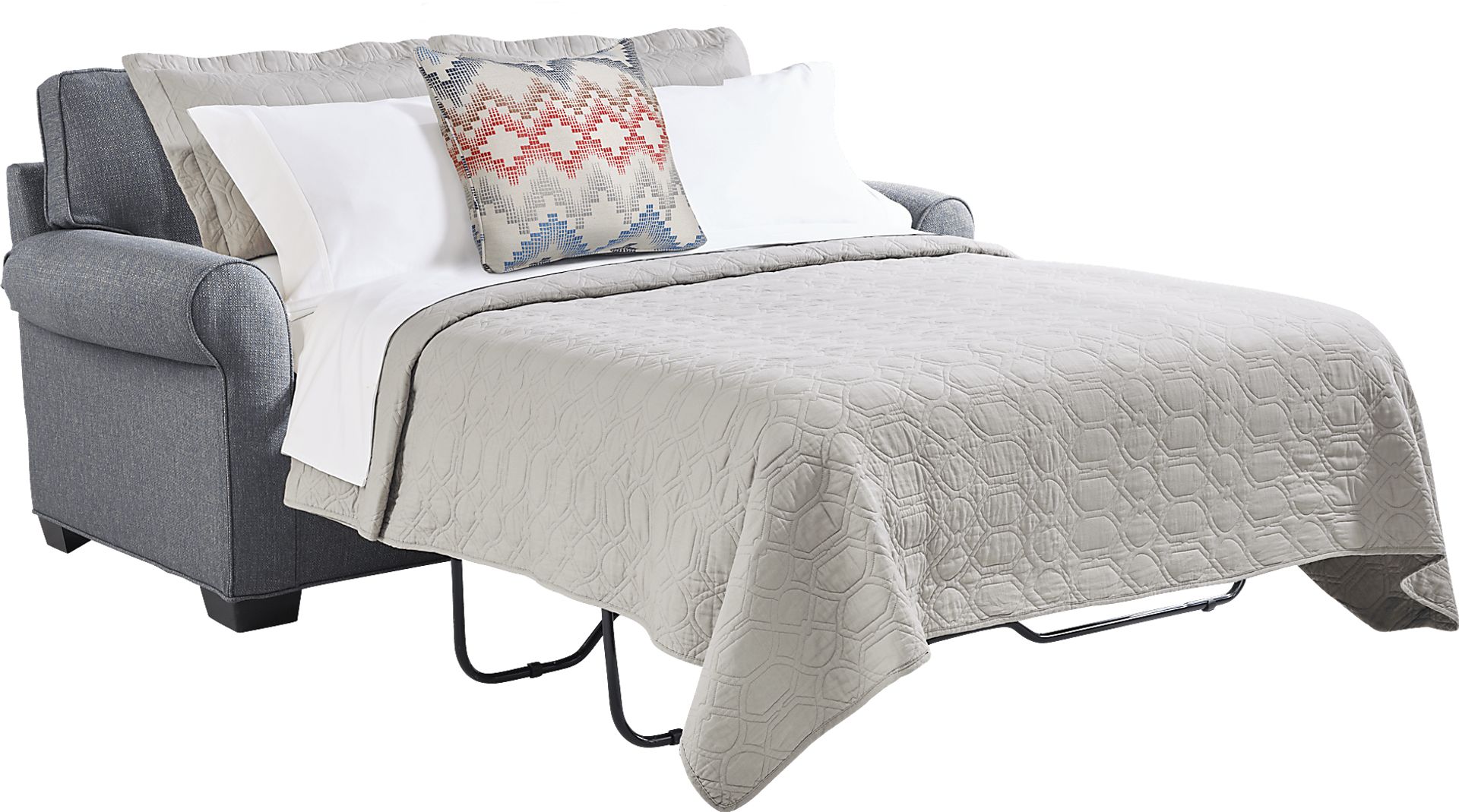 Bellingham Denim Textured Gel Foam Sleeper Loveseat - Image 2