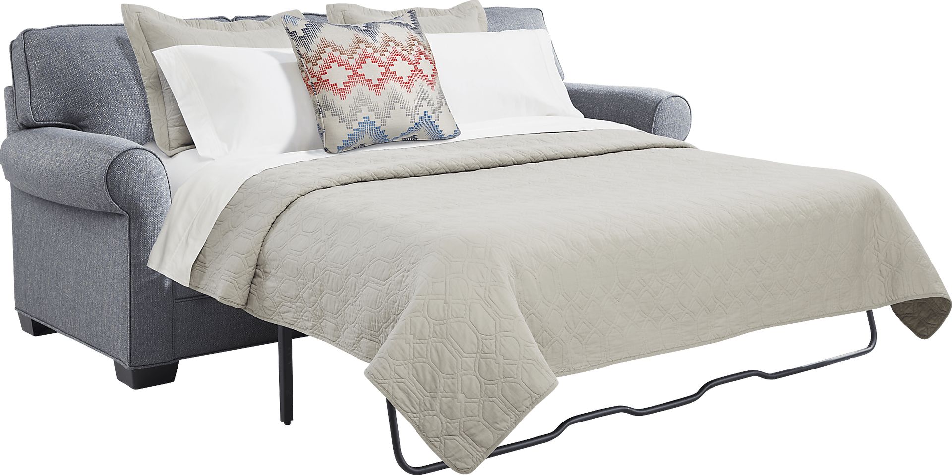 Bellingham Denim Textured 7 Pc Living Room with Sleeper Sofa - Image 3
