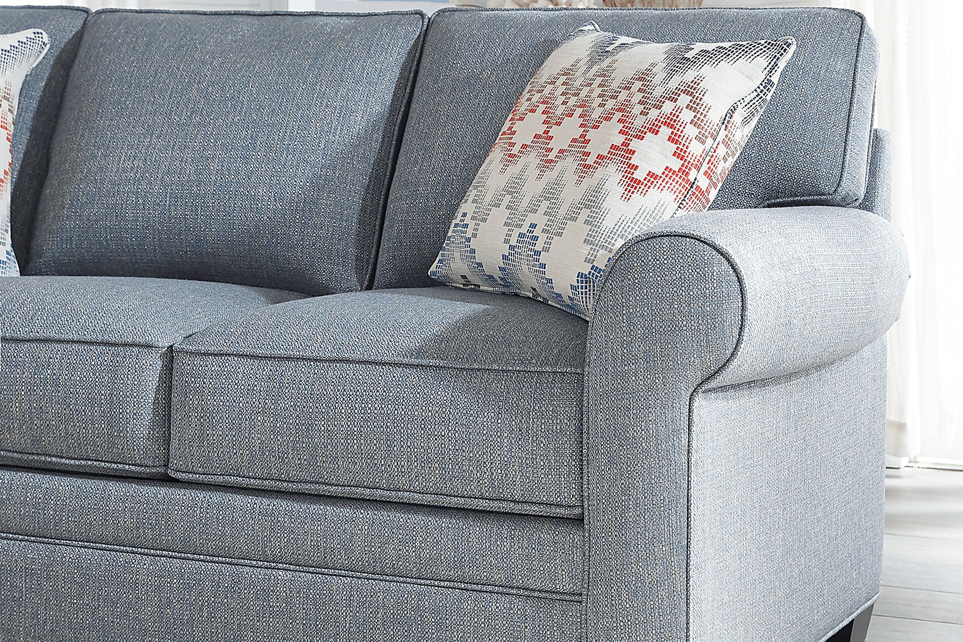 Bellingham Denim Textured 7 Pc Living Room with Sleeper Sofa - Image 4