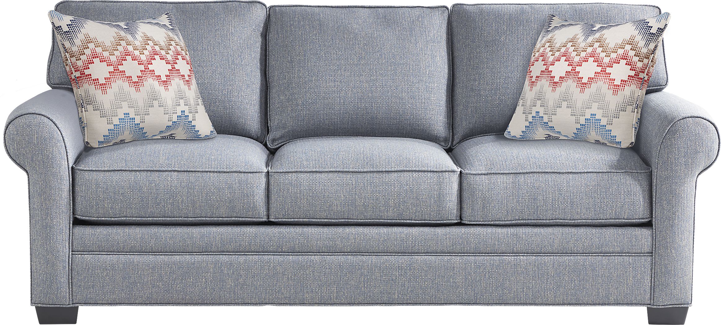 Cindy Crawford Bellingham Denim Blue Textured Sofa Rooms to Go