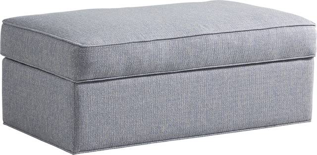 Bellingham Denim Textured Storage Ottoman - Thumbnail - Image 2