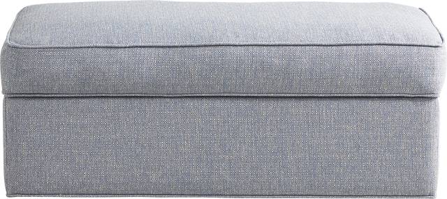 Bellingham Denim Textured Storage Ottoman - Thumbnail - Image 1