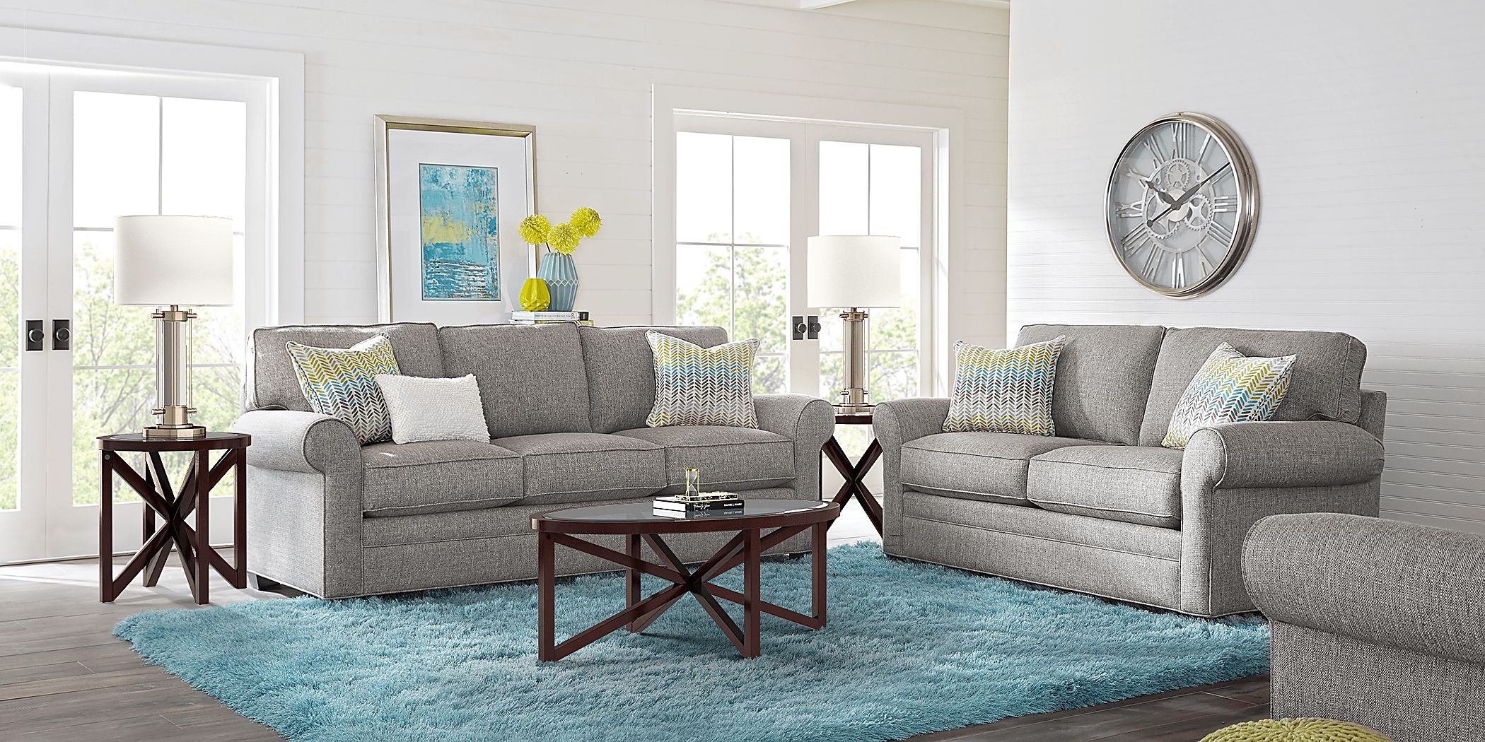 Cindy Crawford Bellingham Gray Textured Sofa Rooms To Go