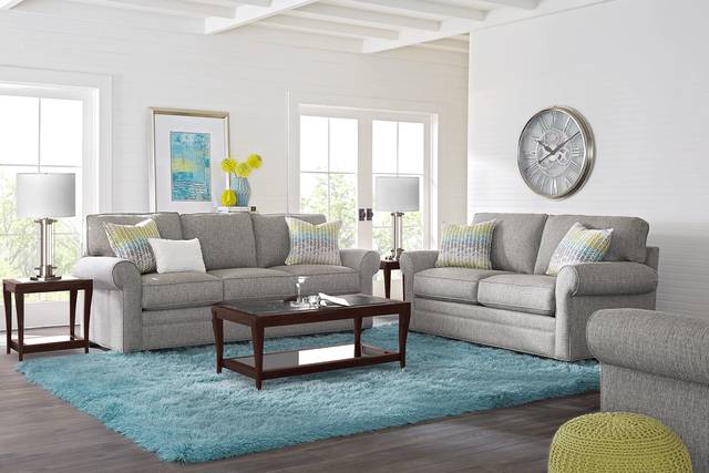Cindy Crawford Home Bellingham Gray Textured 5 Pc Living Room - Thumbnail - Image 1