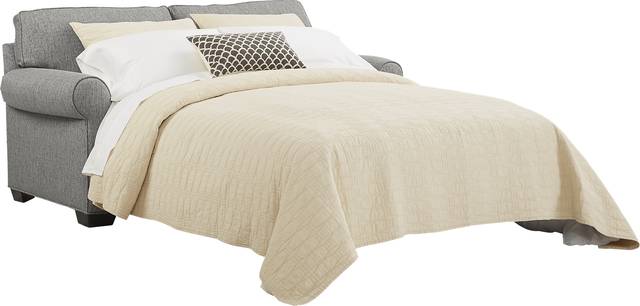 Bellingham Gray Textured Gel Foam Sleeper Loveseat - Thumbnail - Image 2