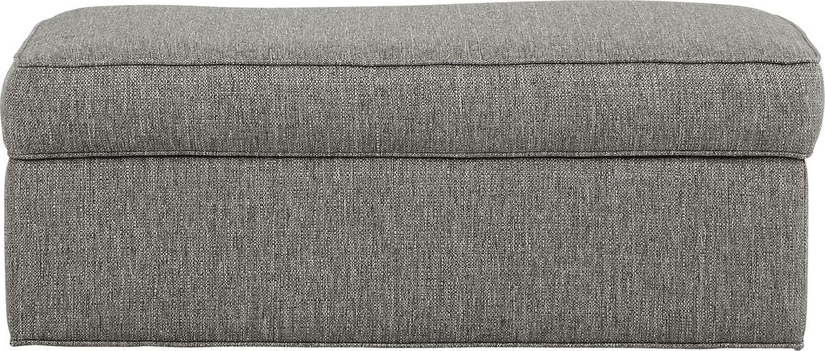 Cindy Crawford Bellingham Gray Textured Storage Ottoman - Rooms To Go