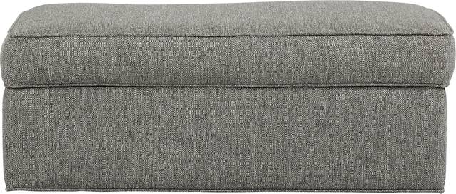 Bellingham Gray Textured Storage Ottoman - Thumbnail - Image 1