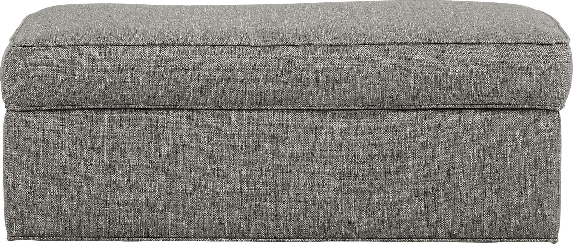 Bellingham Gray Textured Storage Ottoman - Image 1