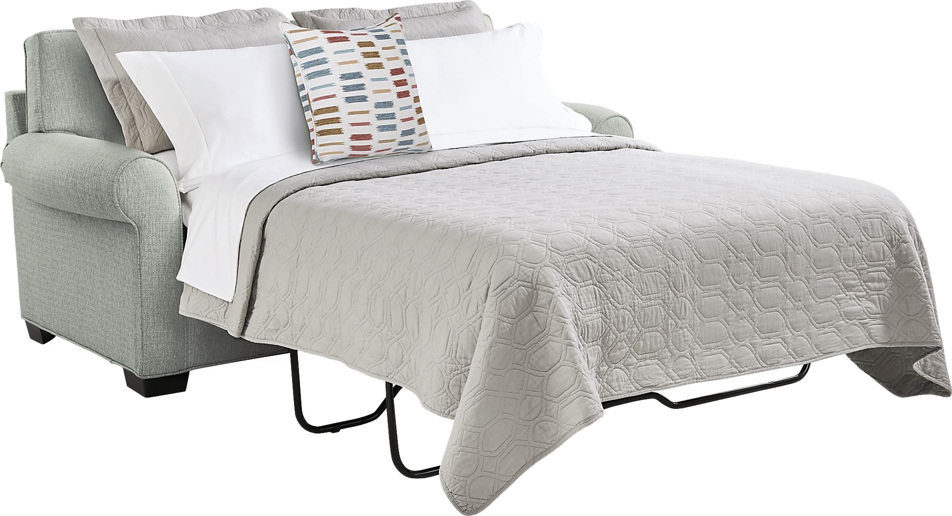 Bellingham Willow Green Textured Sleeper Loveseat - Image 2