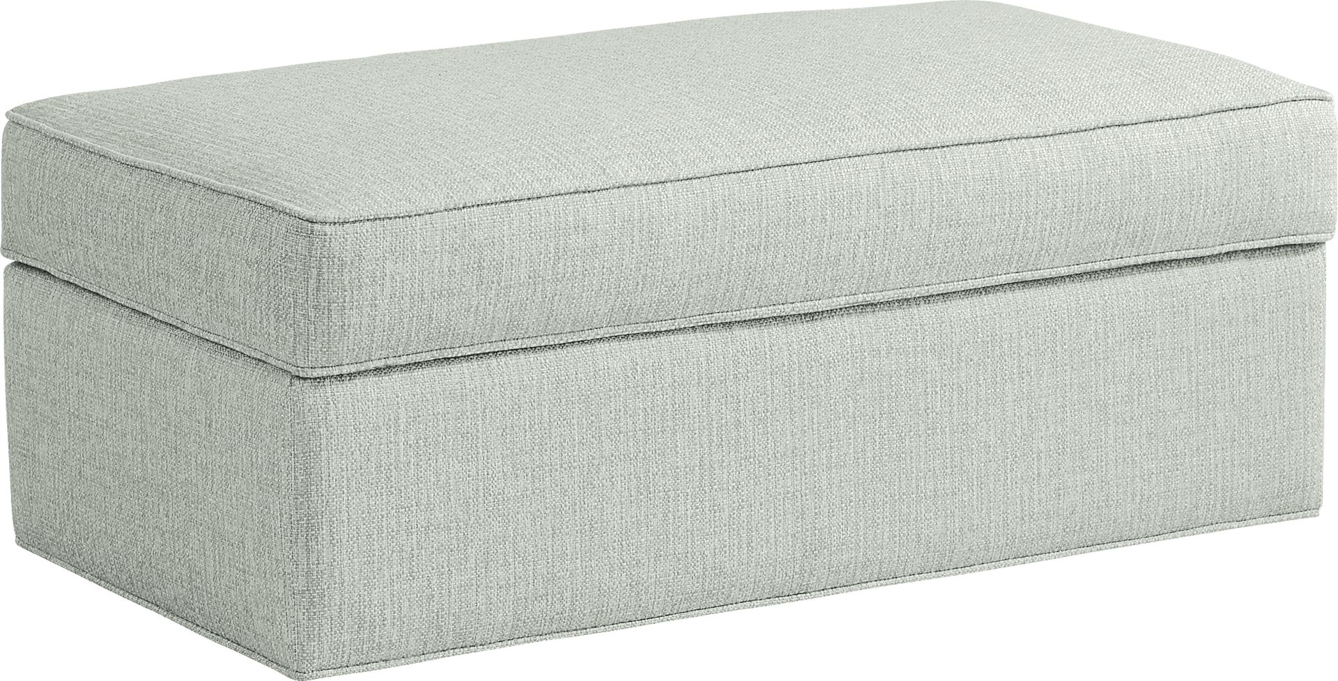 Bellingham Willow Green Textured Storage Ottoman - Image 2