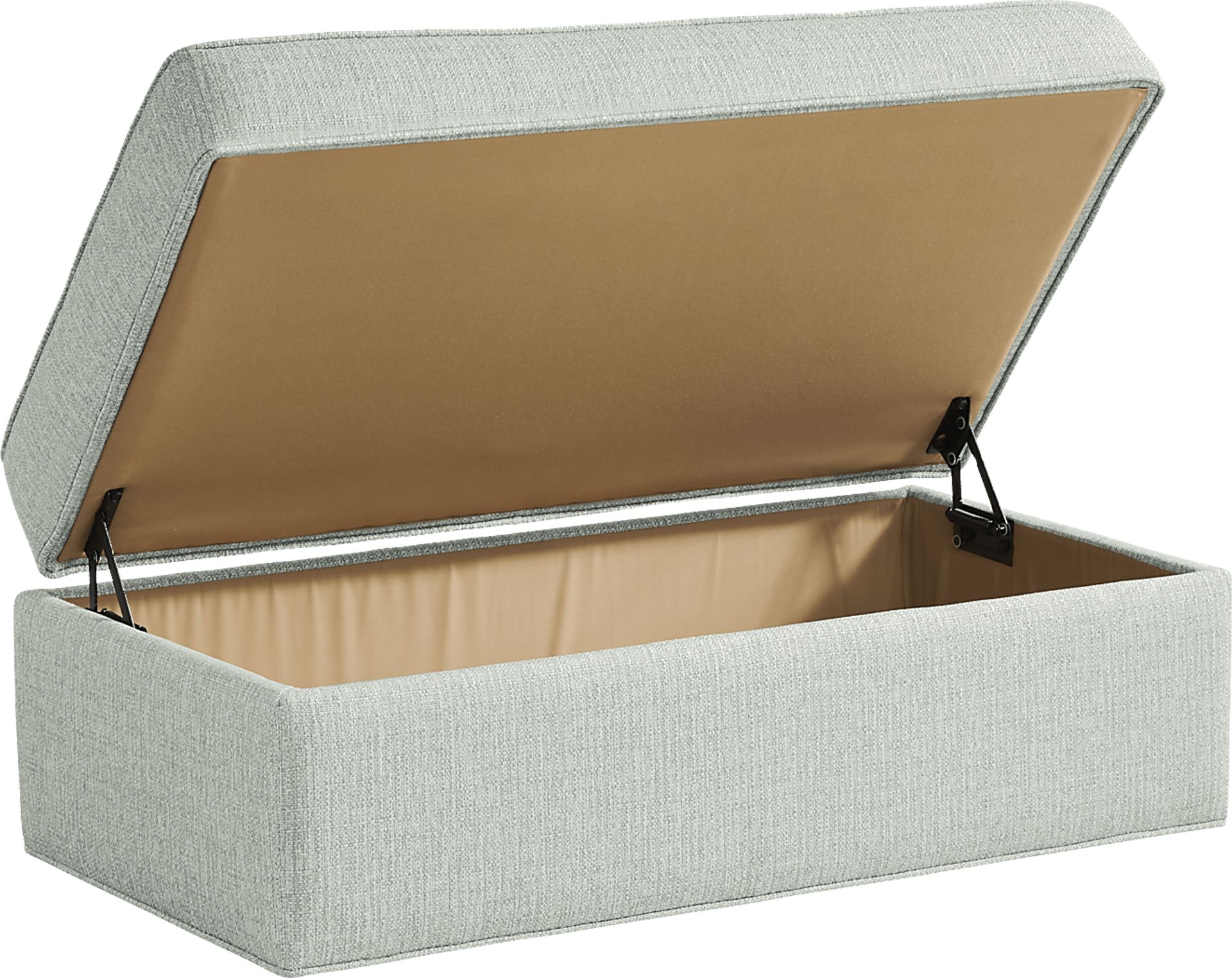 Bellingham Willow Green Textured Storage Ottoman - Image 3