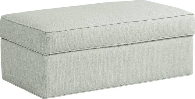 Bellingham Willow Green Textured Storage Ottoman - Thumbnail - Image 1